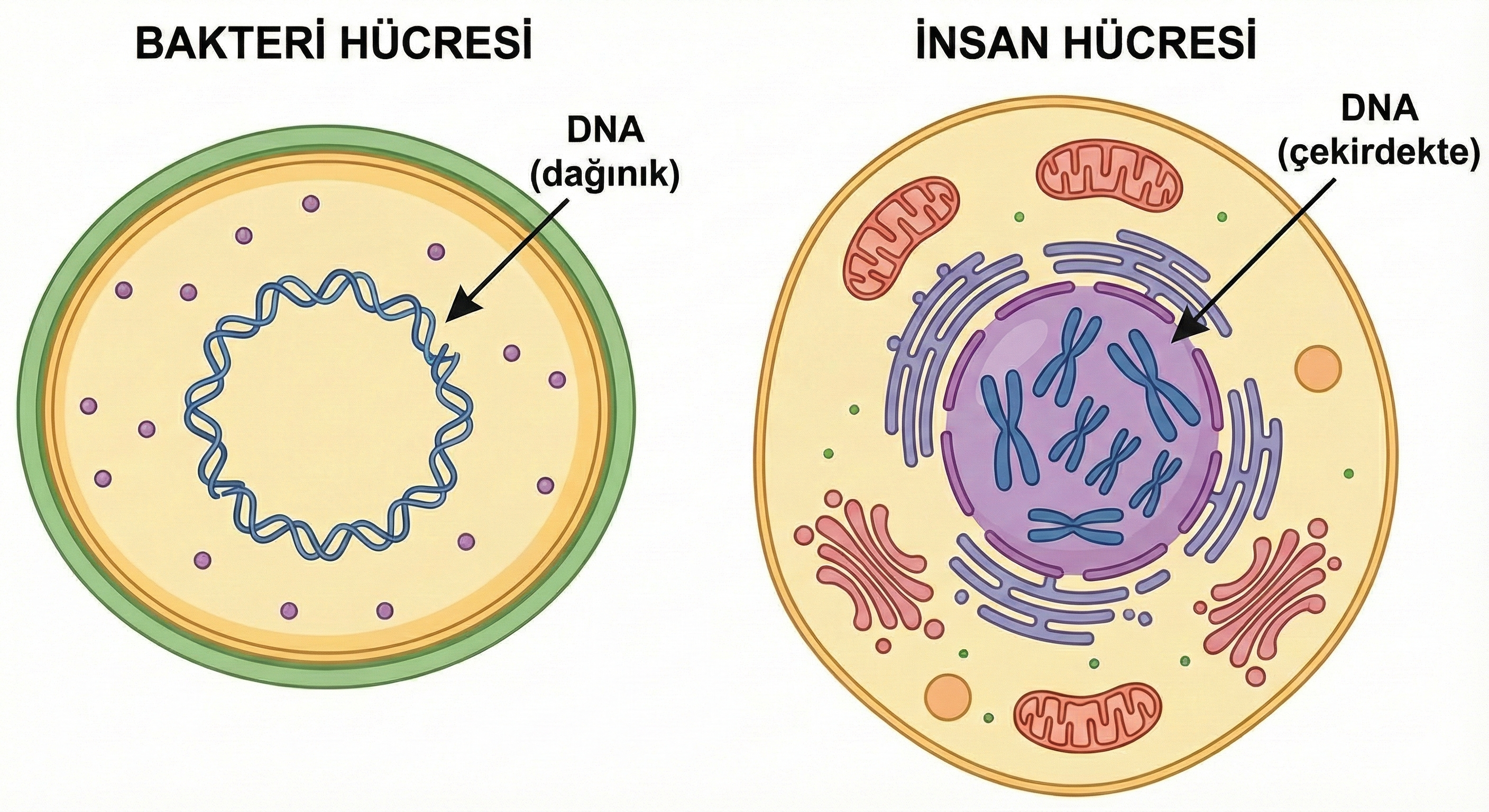 Bakteri ve İnsan Hücresinde DNA